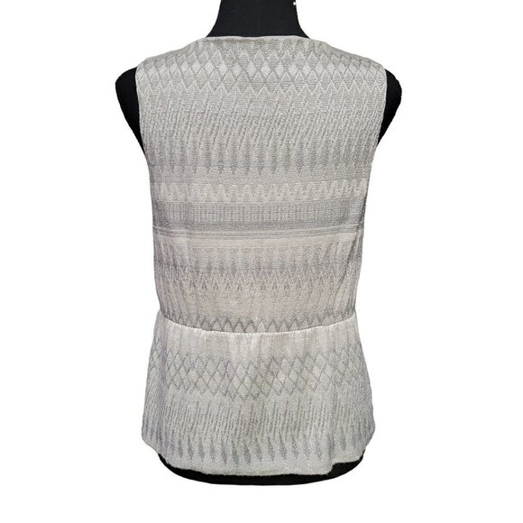 CATO Gray and Silver Metallic Tank Top Sweater, Size Medium - Picture 4 of 7